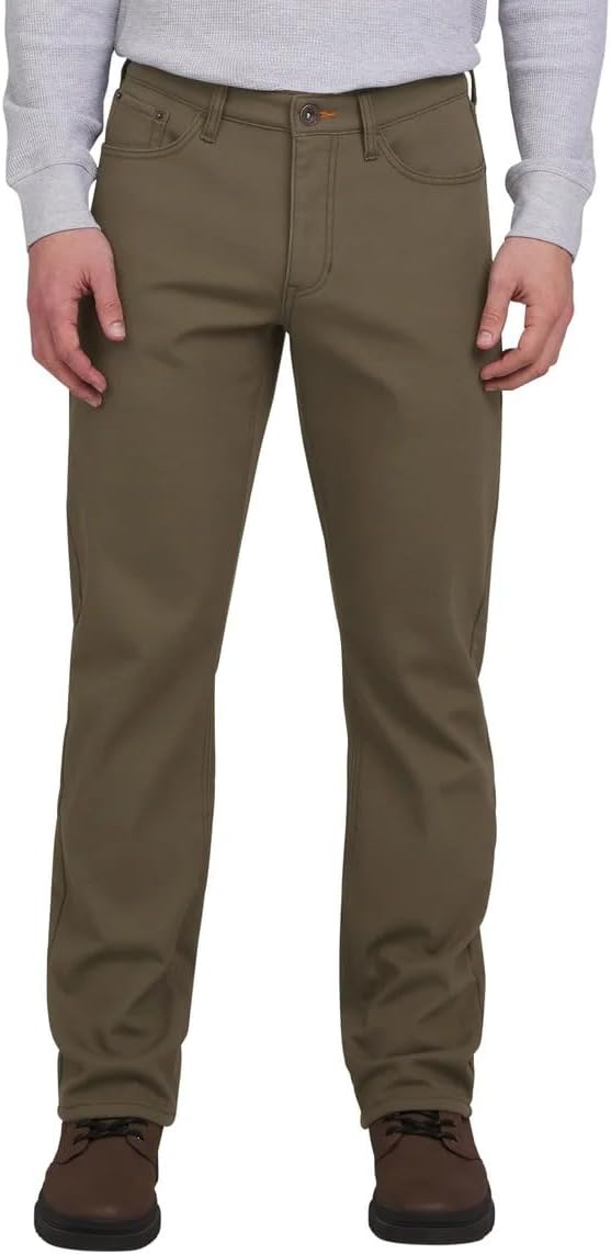 Vintage Men Bonded Fleece Lined Canvas Pant