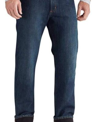 Men Relaxed Fit Flannel-Lined 5-Pocket