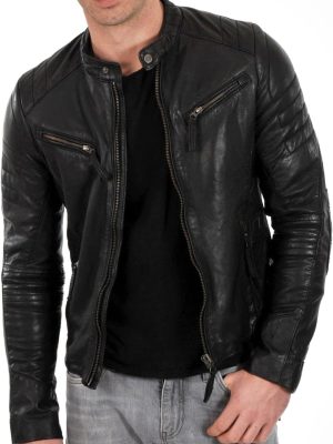 Men Black & BROWN Genuine Lambskin Leather Biker Jacket VINTAGE REAL MOTORCYCLE JACKETS FOR MEN