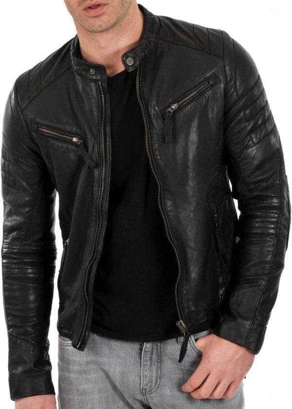 Men Black & BROWN Genuine Lambskin Leather Biker Jacket VINTAGE REAL MOTORCYCLE JACKETS FOR MEN