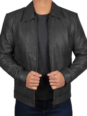 Brown Leather Jacket Men - Black Real Lambskin Mens Leather Jacket