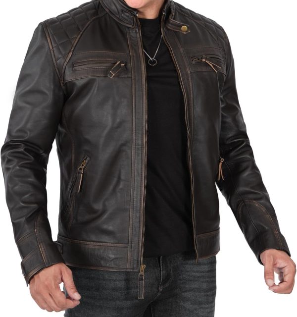 Leather Jacket Men - Quilted  Leather Jackets For Men