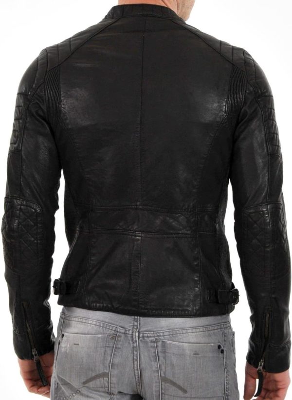 Men Black & BROWN Genuine Lambskin Leather Biker Jacket VINTAGE REAL MOTORCYCLE JACKETS FOR MEN