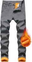 Fleece Lined Jeans Men,Winter Flannel Lined Jeans for Men Thermal Thicken Stretch Warm Denim Pants