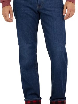 Vintage Fleece Lined Mens Jeans - Regular Fit Mens Fleece Lined Jeans - Men Insulated Flannel Jeans Pants