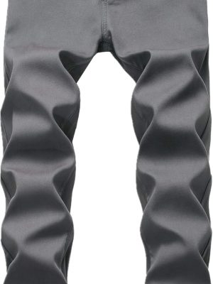 Men Thermal Fleece Lined Jeans Winter  Thicken Stretch Warm Denim Pants