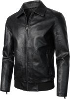 Mens Faux Leather Bomber Jacket Classic Style Motorcycle Jackets