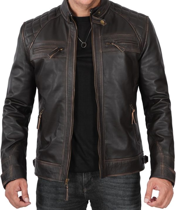 Leather Jacket Men - Quilted  Leather Jackets For Men