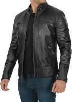Real Leather Jacket Men - Motorcycle Black and Brown Leather Jacket