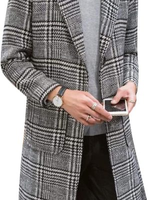 Men Wool Blend Pea Coat  Single Breasted Overcoat Warm Winter Trench Coat