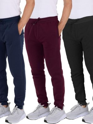 3 Pack: Men Ultra-Soft Jogger Athletic Sweatpants with Pockets (Available in Big & Tall)
