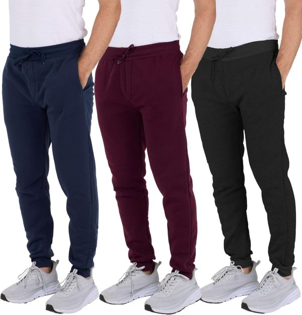 3 Pack: Men Ultra-Soft Jogger Athletic Sweatpants with Pockets (Available in Big & Tall)