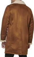 Men Faux Shearling Midlength Overcoat