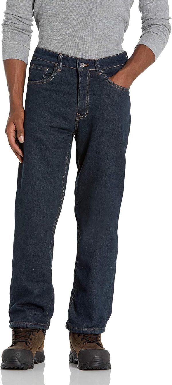 Workwear Men Fleece Lined 5 Pocket Denim Pant