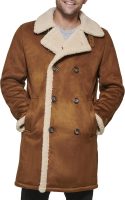Men Faux Shearling Midlength Overcoat