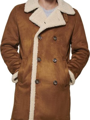 Men Faux Shearling Midlength Overcoat