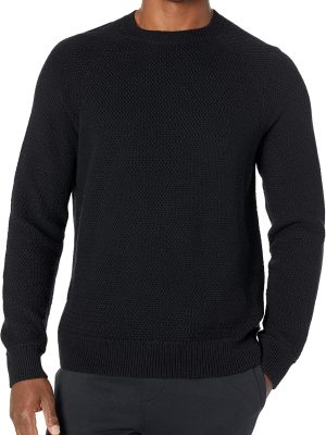 Oversized Crewneck Sweater for Men, Textured, Cotton