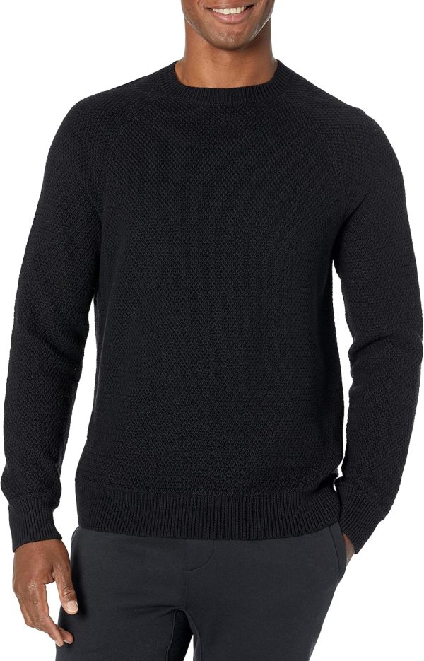 Oversized Crewneck Sweater for Men, Textured, Cotton
