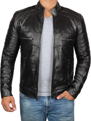 Real Leather Jacket Men - Motorcycle Black and Brown Leather Jacket